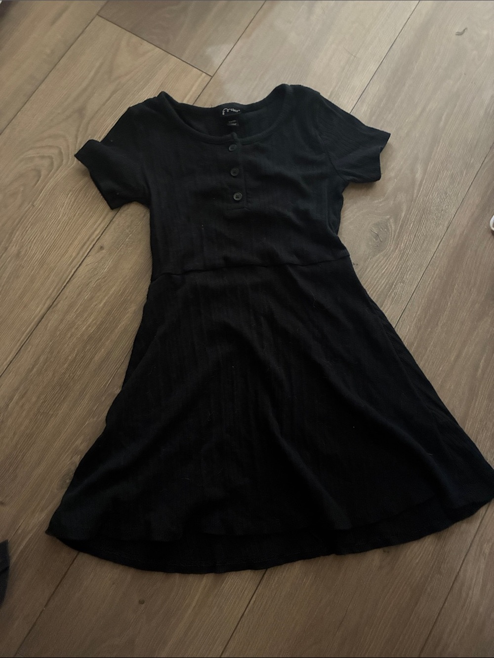 Girls Art Class S 6/6x black Short-Sleeve Knit Henley Dress